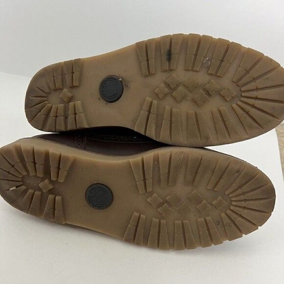 Fred Perry Northgate Brown Leather/Suede Harris Tweed Boots Mens US 7.5 Wingtip - Picture 4 of 12